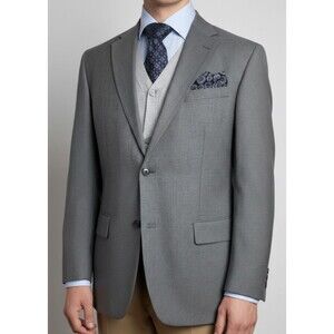 NAUTICA Men’s Blazer Sport Coat Classic Fit 2-Button Jacket 44L Gray Wool
